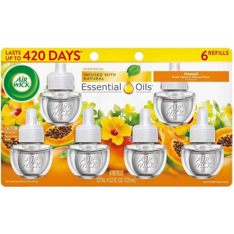 slide 2 of 9, Air Wick Plug-in Scented Oil Air Freshener Refills - Hawaii - 6pk, 6 ct