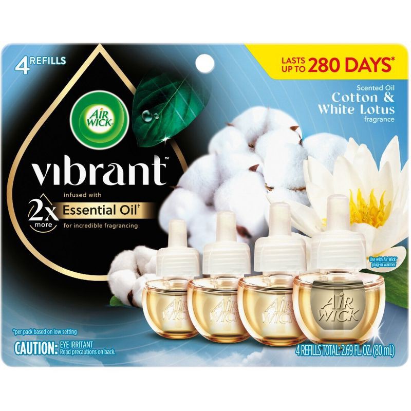 slide 2 of 9, Air Wick Vibrant Plug-in Scented Oil Air Freshener Refills - 4pk, 4 ct