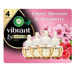 Air Wick Vibrant Plug-in Scented Oil Air Freshener Refills - Cherry Blossom & Raspberry - 4pk