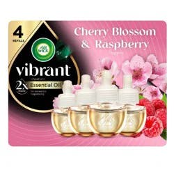 Air Wick Vibrant Plug-in Scented Oil Air Freshener Refills - Cherry Blossom & Raspberry - 4pk
