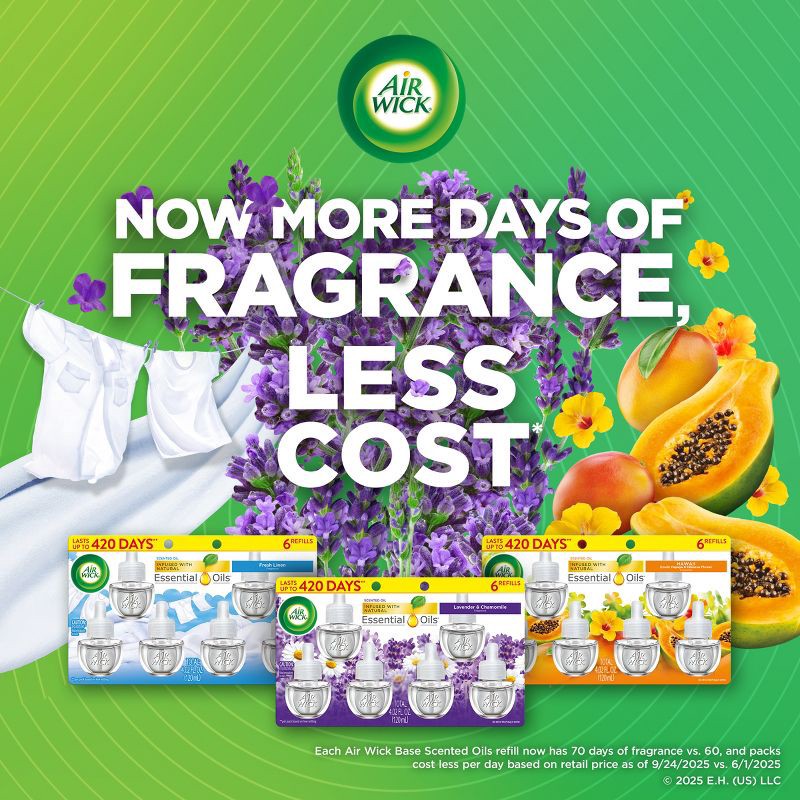 slide 3 of 9, Air Wick Plug-in Scented Oil Air Freshener Refills - Lavender - 6pk, 6 ct