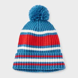 Boys' Rib Striped Beanie Hat - Cat & Jack™ Red/White/Blue