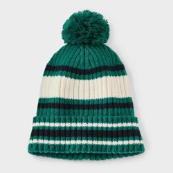Boys' Rib Striped Beanie Hat - Cat & Jack™ Green
