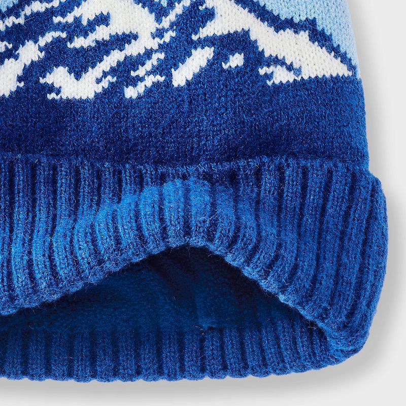 slide 3 of 3, Boys' Mountain Beanie - Cat & Jacks™ Blue/White, 1 ct