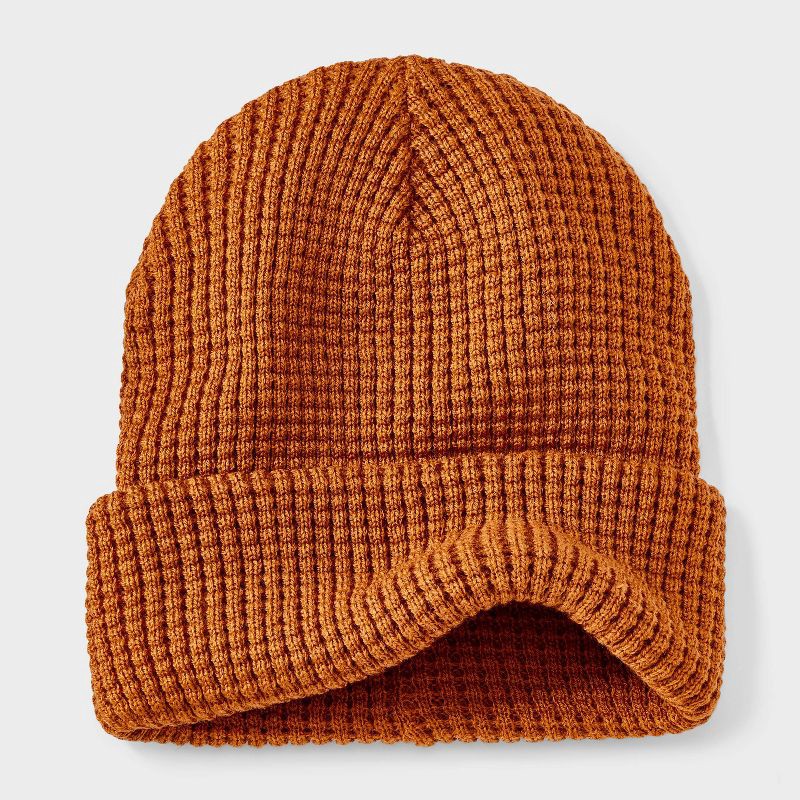 slide 2 of 3, Boys' Waffle Beanie Hat - art class™ Brown, 1 ct