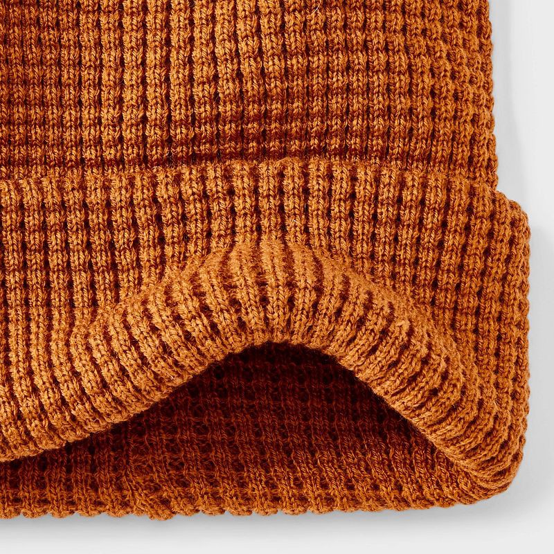 slide 3 of 3, Boys' Waffle Beanie Hat - art class™ Brown, 1 ct