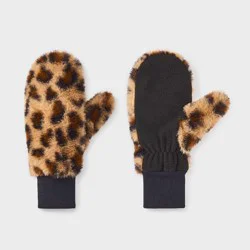 Girls' Faux Fur Mitten - art class™ Leopard Print