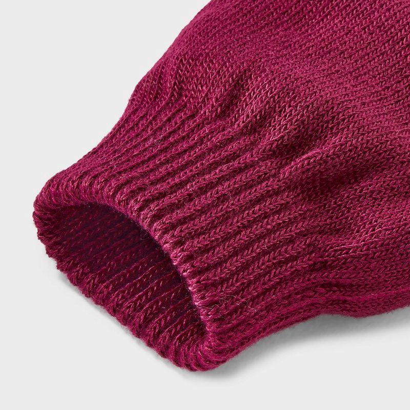 slide 3 of 3, Girls' 2pk Value Glove - Cat & Jack™ Rose Red/Burgundy, 2 ct