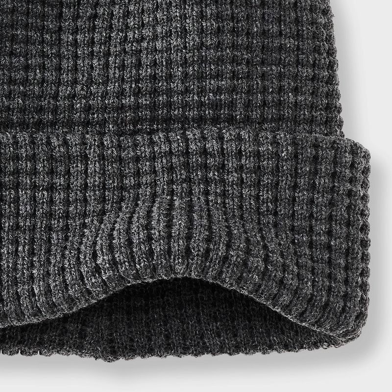 slide 3 of 3, Boys' Waffle Beanie Hat - art class™ Gray, 1 ct