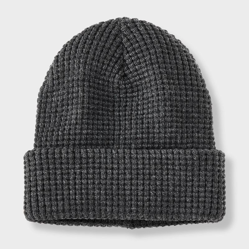 slide 1 of 3, Boys' Waffle Beanie Hat - art class™ Gray, 1 ct