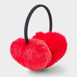 Girls' Faux Fur Heart Earmuff - art class™ Red