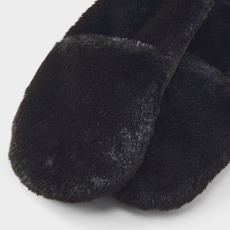 slide 2 of 3, Girls' Faux Fur Cat Face Snood Beanie - Cat & Jack™ Black, 1 ct