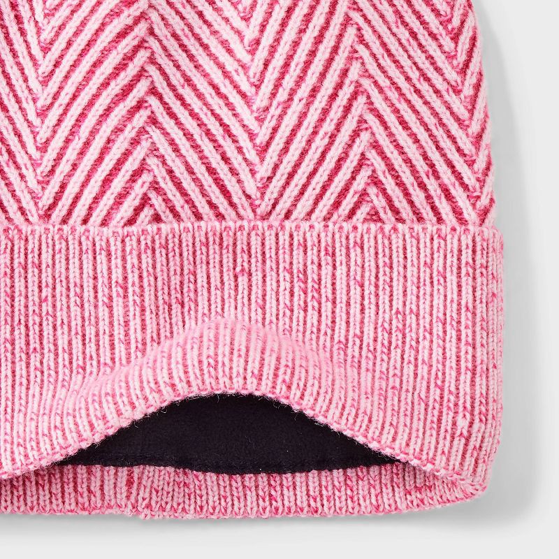slide 3 of 3, Kids' Knit Beanie Hat - All In Motion™ Pink, 1 ct