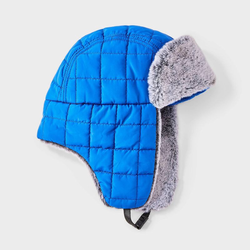 slide 2 of 3, Boys' Puffer Quilted Tapered Hat - Cat & Jack™ Blue, 1 ct