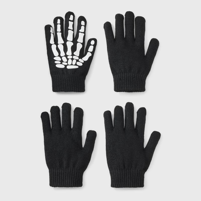 slide 1 of 3, Boys' 2pk Value Glove - Cat & Jack™ Black, 2 ct