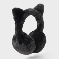 Girls&#x27; Faux Fur Cat Earmuff - Cat &amp; Jack™ Black