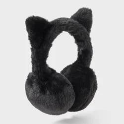 Girls' Faux Fur Cat Earmuff - Cat & Jack™ Black