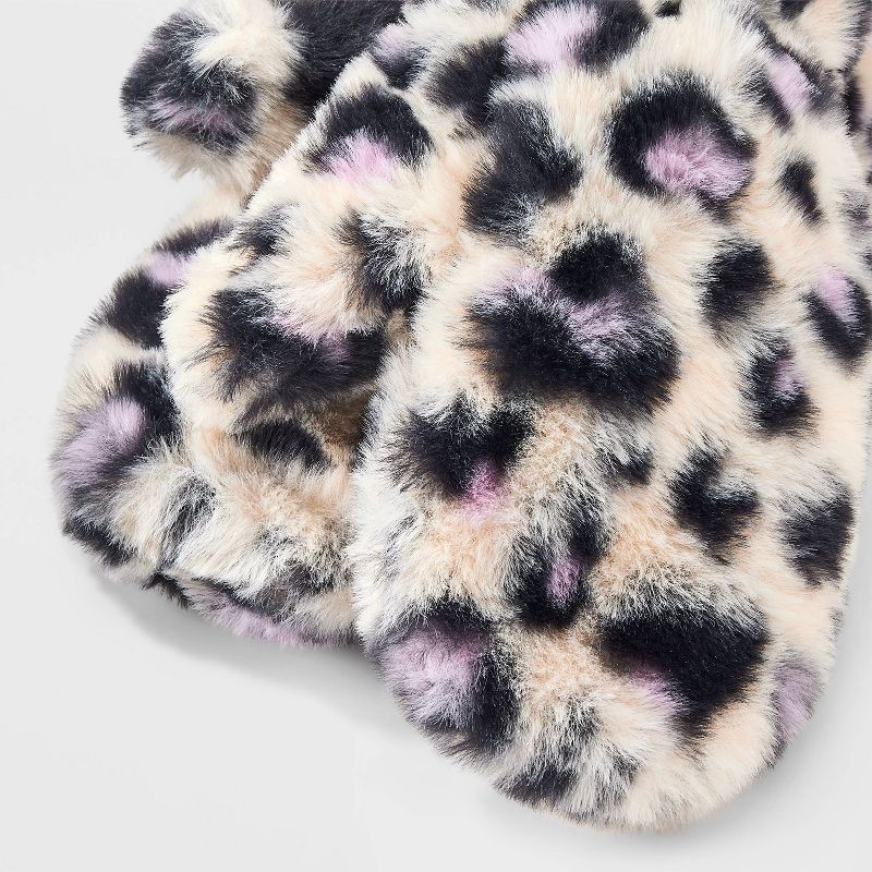 slide 2 of 3, Girls' Mittens - Cat & Jack™ Leopard Print 4-7, 1 ct