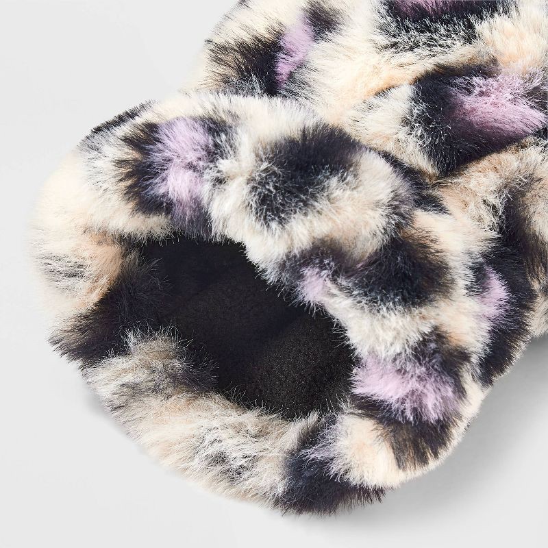 slide 3 of 3, Girls' Mittens - Cat & Jack™ Leopard Print 4-7, 1 ct