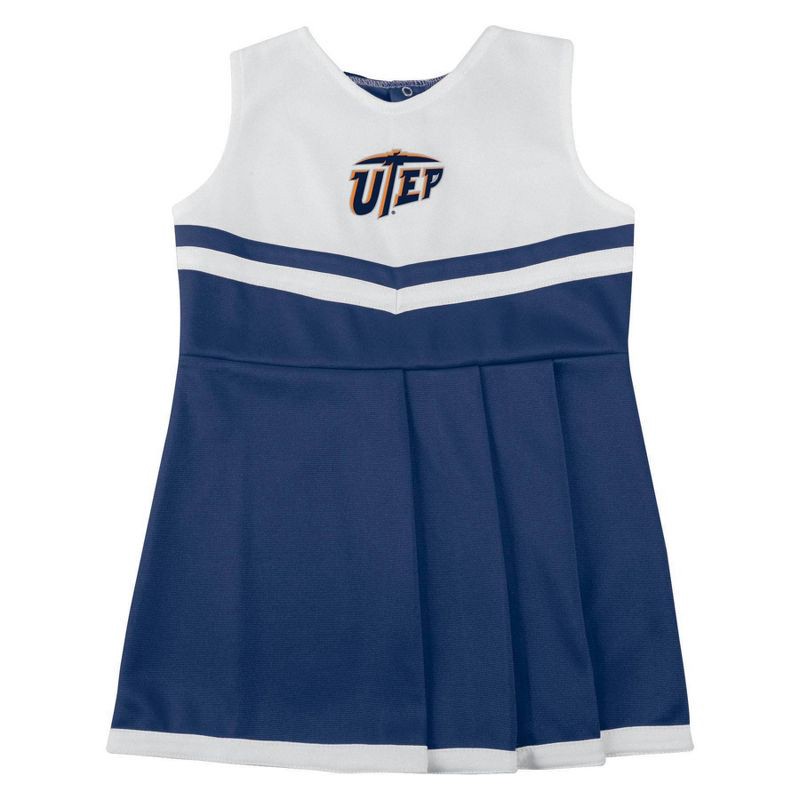 slide 1 of 3, NCAA UTEP Miners Infant Girls' Cheer Dress Set - 18M: Sleeveless V Neck Knit with Embroidered Detail, 1 ct