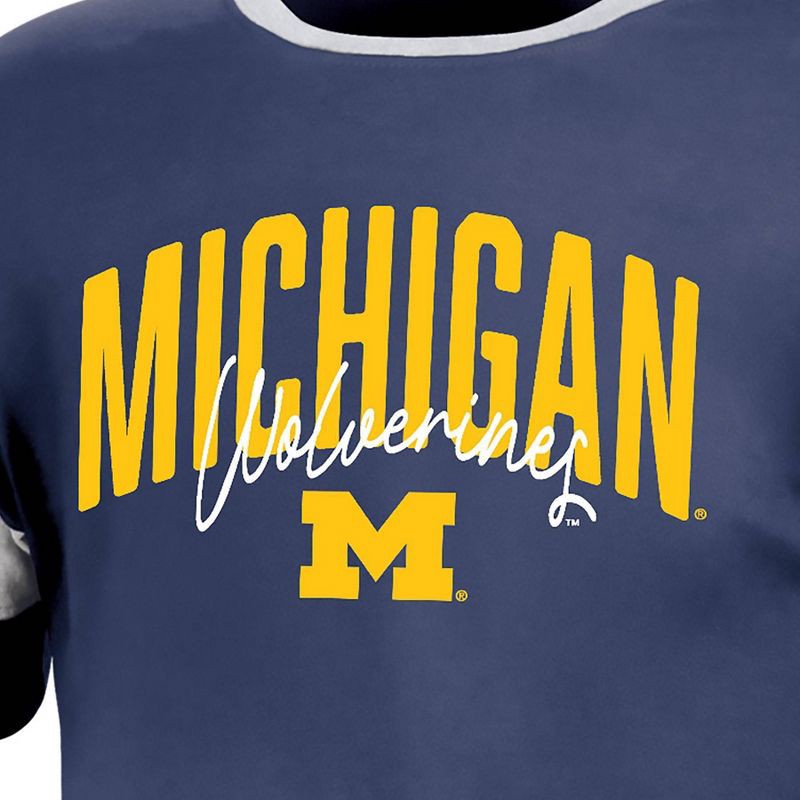 slide 3 of 3, NCAA Michigan Wolverines Girls' Knot T-Shirt - M: Relaxed Fit, Lightweight Jersey, 1 ct