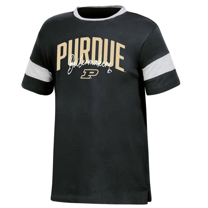 slide 1 of 3, NCAA Purdue Boilermakers Girls' Knot T-Shirt - S, 1 ct