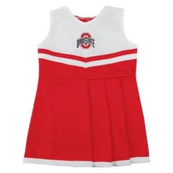 NCAA Ohio State Buckeyes Infant Girls' Cheer Dress Set - 18M: Sleeveless V Neck Knit Team Logo Tank