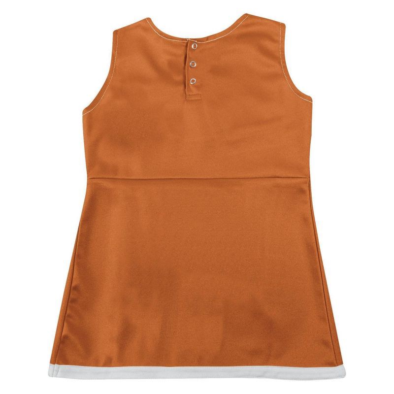 slide 2 of 3, NCAA Texas Longhorns Infant Girls' Cheer Dress Set - 18M: Sleeveless V Neck Knit with Embroidered Detail, 1 ct
