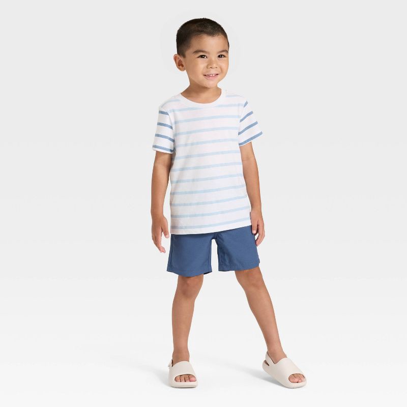 slide 3 of 3, Toddler Boys' Quick Dry Chino Shorts - Cat & Jack™ Blue 18M, 1 ct
