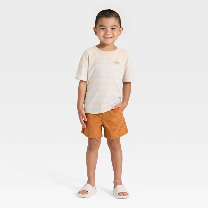 slide 3 of 3, Toddler Boys' Quick Dry Pull-On Shorts - Cat & Jack™ Tan 2T, 1 ct