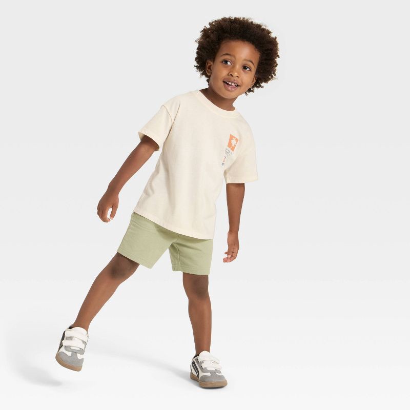 slide 2 of 3, Toddler Boys' Knit Shorts - Cat & Jack™ Green 4T, 1 ct