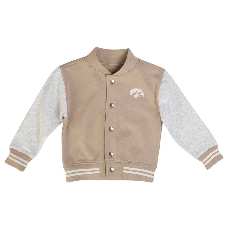 slide 1 of 3, NCAA Iowa Hawkeyes Toddler Boys' Tan Button Up Jacket - 4T, 1 ct
