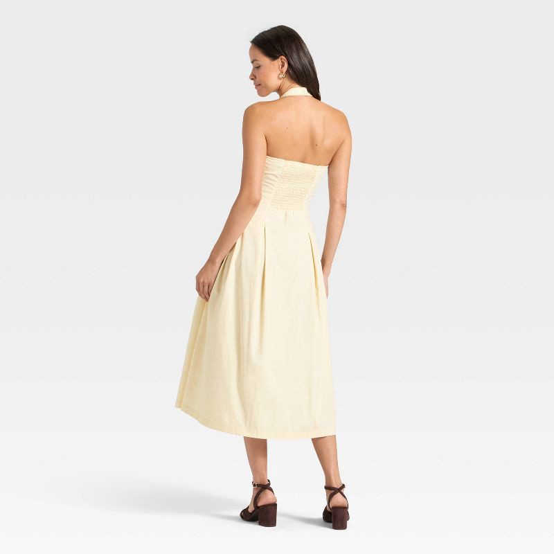 slide 2 of 3, Women's Midi Halter Dress - A New Day™ Cream L, 1 ct