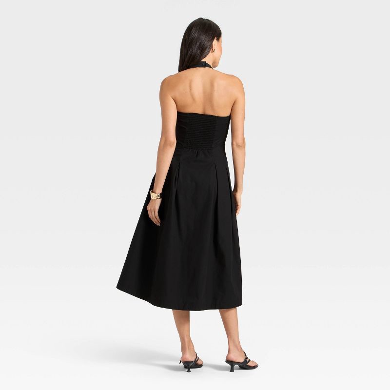 slide 2 of 3, Women's Midi Halter Dress - A New Day™ Black M, 1 ct