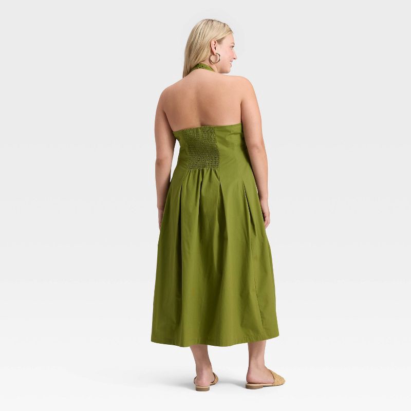 slide 2 of 3, Women's Midi Halter Dress - A New Day™ Olive XXL, 1 ct