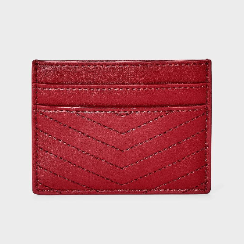 slide 1 of 4, Basic Card Case Wallet - A New Day™ Red, 1 ct
