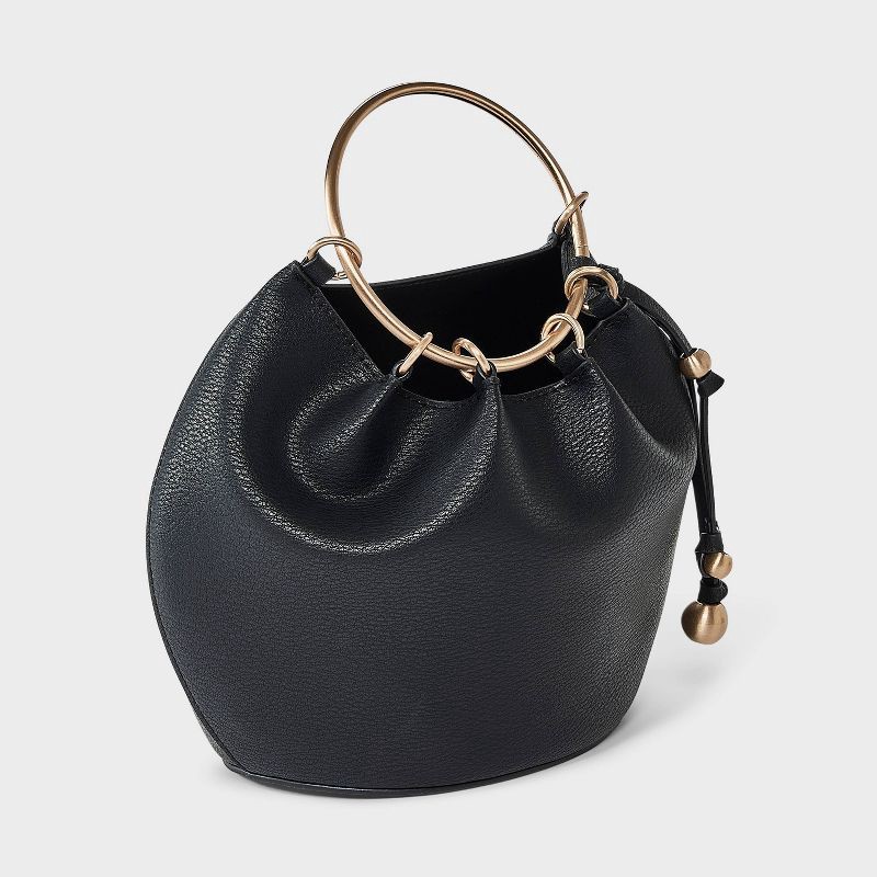 slide 3 of 5, Gathered Bracelet Handbag - A New Day™ Black, 1 ct