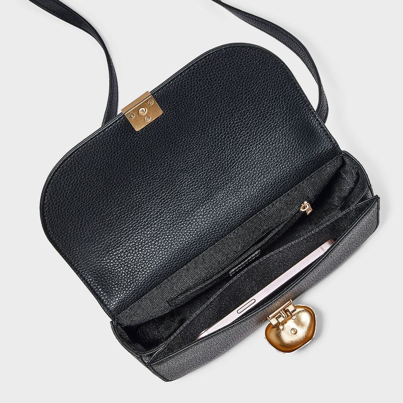 slide 4 of 5, Flap Crossbody Bag - A New Day™ Black, 1 ct