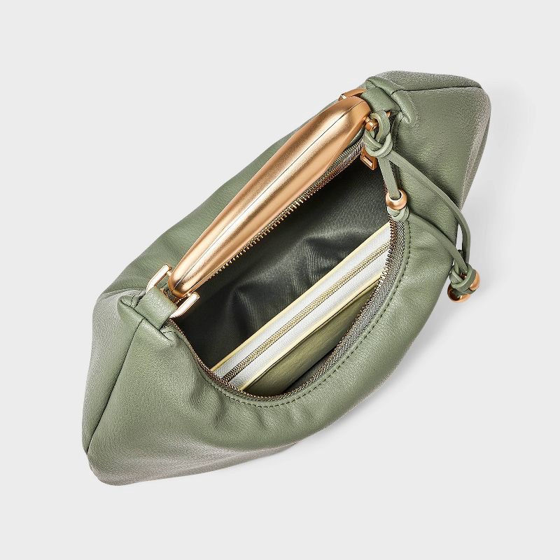 slide 4 of 5, Metal Handle Crescent Saddle Handbag - A New Day™ Green, 1 ct
