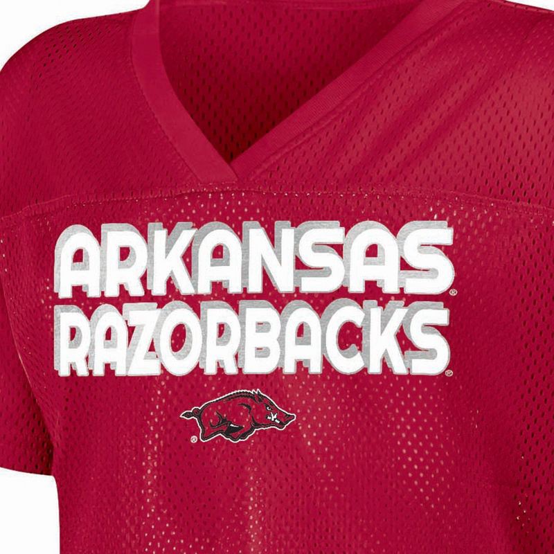 slide 3 of 3, NCAA Arkansas Razorbacks Girls' White Jersey - XL, 1 ct