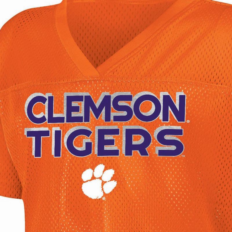 slide 3 of 3, NCAA Clemson Tigers Girls' White Jersey - XL, 1 ct