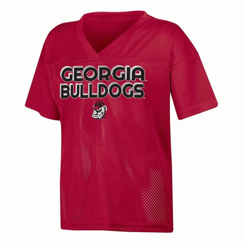 slide 1 of 3, NCAA Georgia Bulldogs Girls' White Jersey - XS, 1 ct
