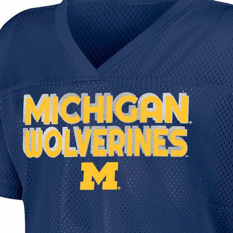 slide 3 of 3, NCAA Michigan Wolverines Girls' White Jersey - XS, 1 ct