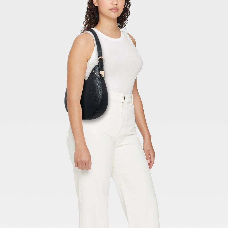 slide 2 of 5, Curved Shoulder Bag - Universal Thread™ Black, 1 ct