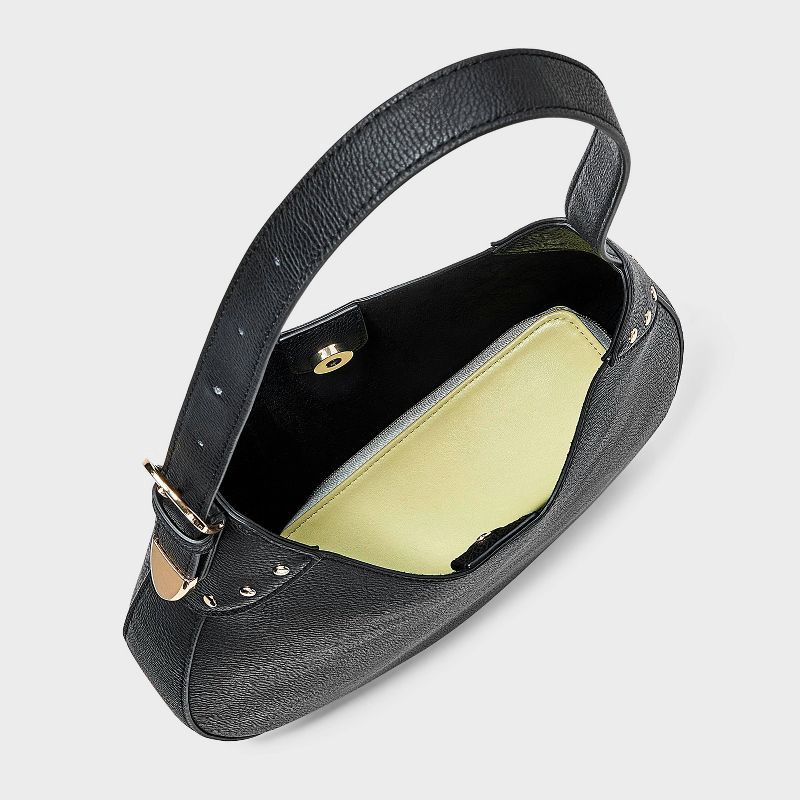 slide 4 of 5, Curved Shoulder Bag - Universal Thread™ Black, 1 ct