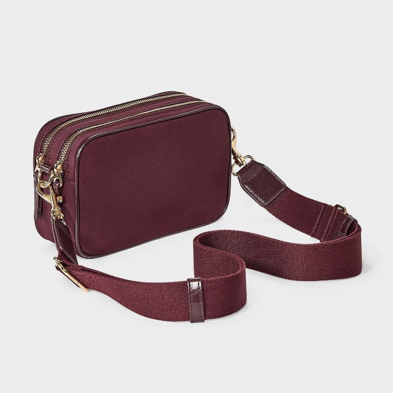 slide 3 of 5, Double Zip Camera Crossbody Bag - Universal Thread™ Maroon, 1 ct