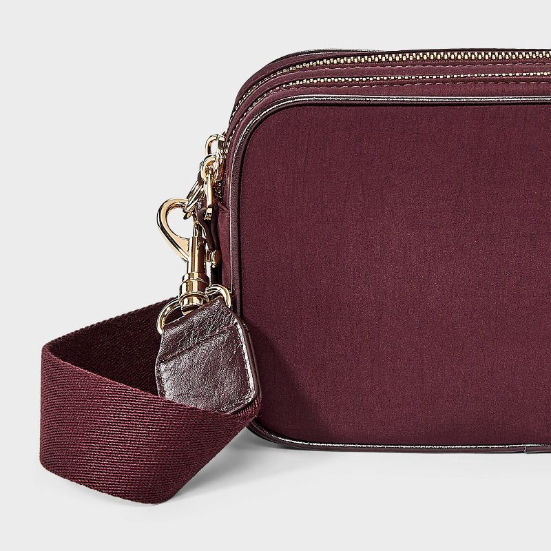 slide 5 of 5, Double Zip Camera Crossbody Bag - Universal Thread™ Maroon, 1 ct