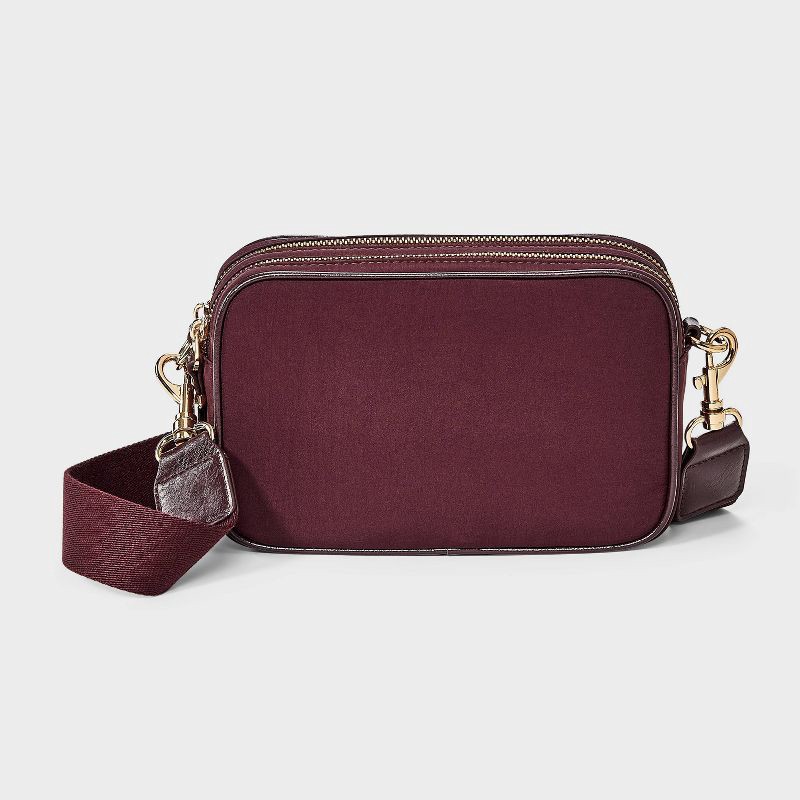 slide 1 of 5, Double Zip Camera Crossbody Bag - Universal Thread™ Maroon, 1 ct
