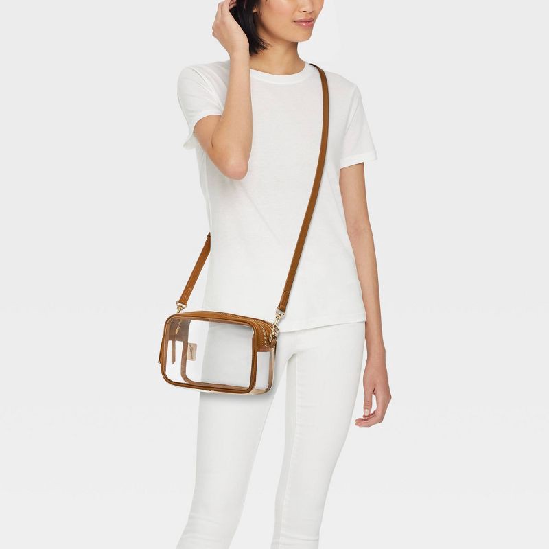 slide 2 of 5, Double Zip Camera Crossbody Bag - Universal Thread™ Clear, 1 ct