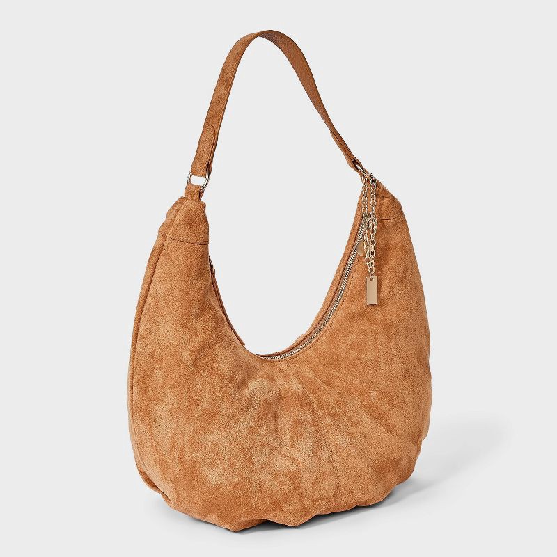 slide 3 of 5, Oversized Crescent Shoulder Bag - Universal Thread™ Brown, 1 ct